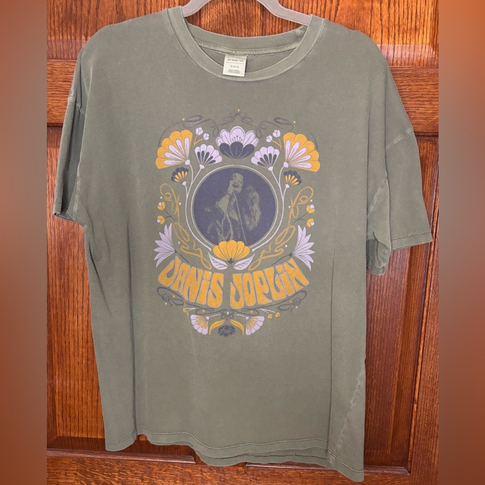 Janis Joplin AE Graphic T-Shirt - Olive Green Size MD